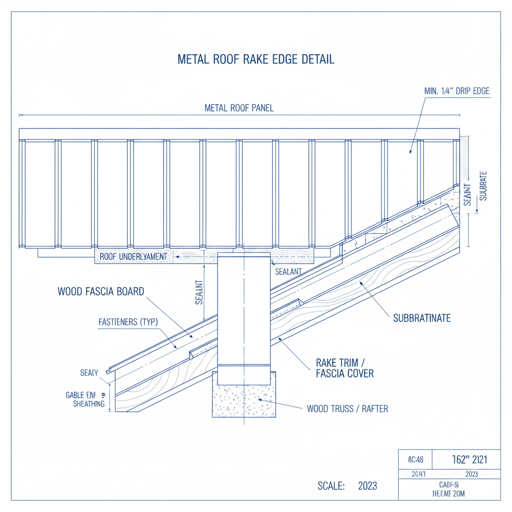 Metal Roofing Rake Edge Detail Drawing