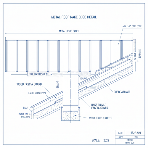 Metal Roofing Rake Edge Detail Drawing